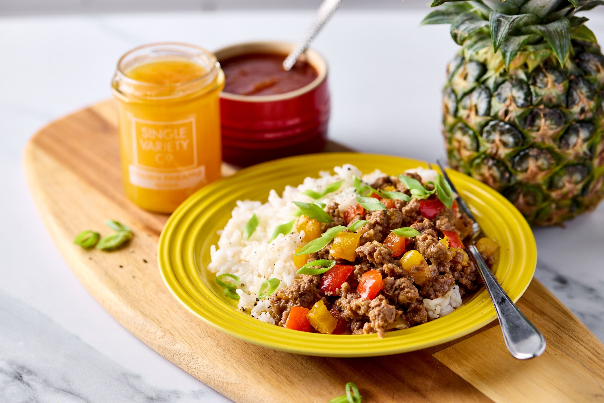 Sweet & Sour Pineapple Pork Mince with Coconut Rice